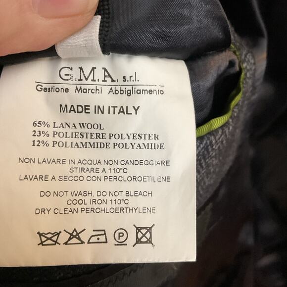 MESSAGERIE Italy Men Blazer US 38 EU 50Grey Herringbone Lana Wool-Read - Picture 14 of 16